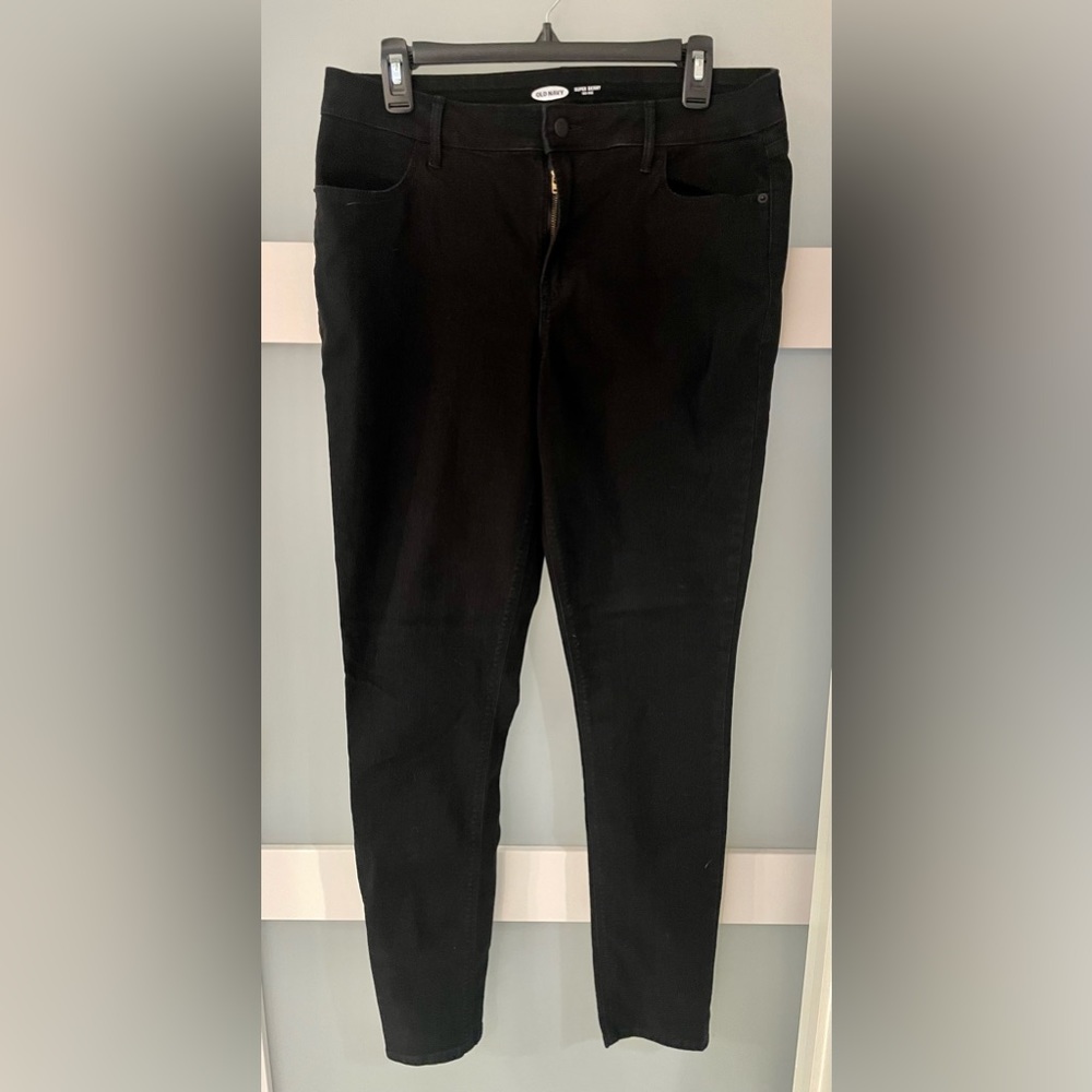 NWOT Old Navy super skinny mid rise black jeans size 12 tall